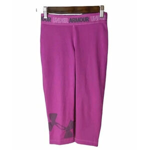 Under Armour Pink & Gray Cropped Logo Athletic Pants XS